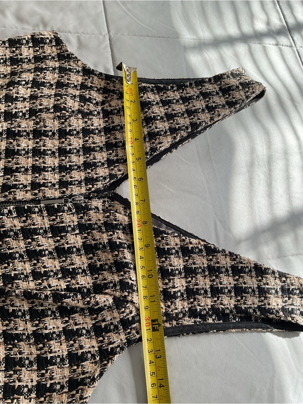 Primark Tweed Pinafore Mini Dress Black Beige Women’s Size 8 - Picture 14 of 14